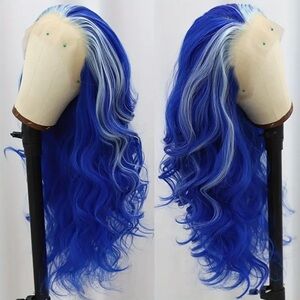 Pre-Plucked Lace Front Blue Ombré High Quality Wig